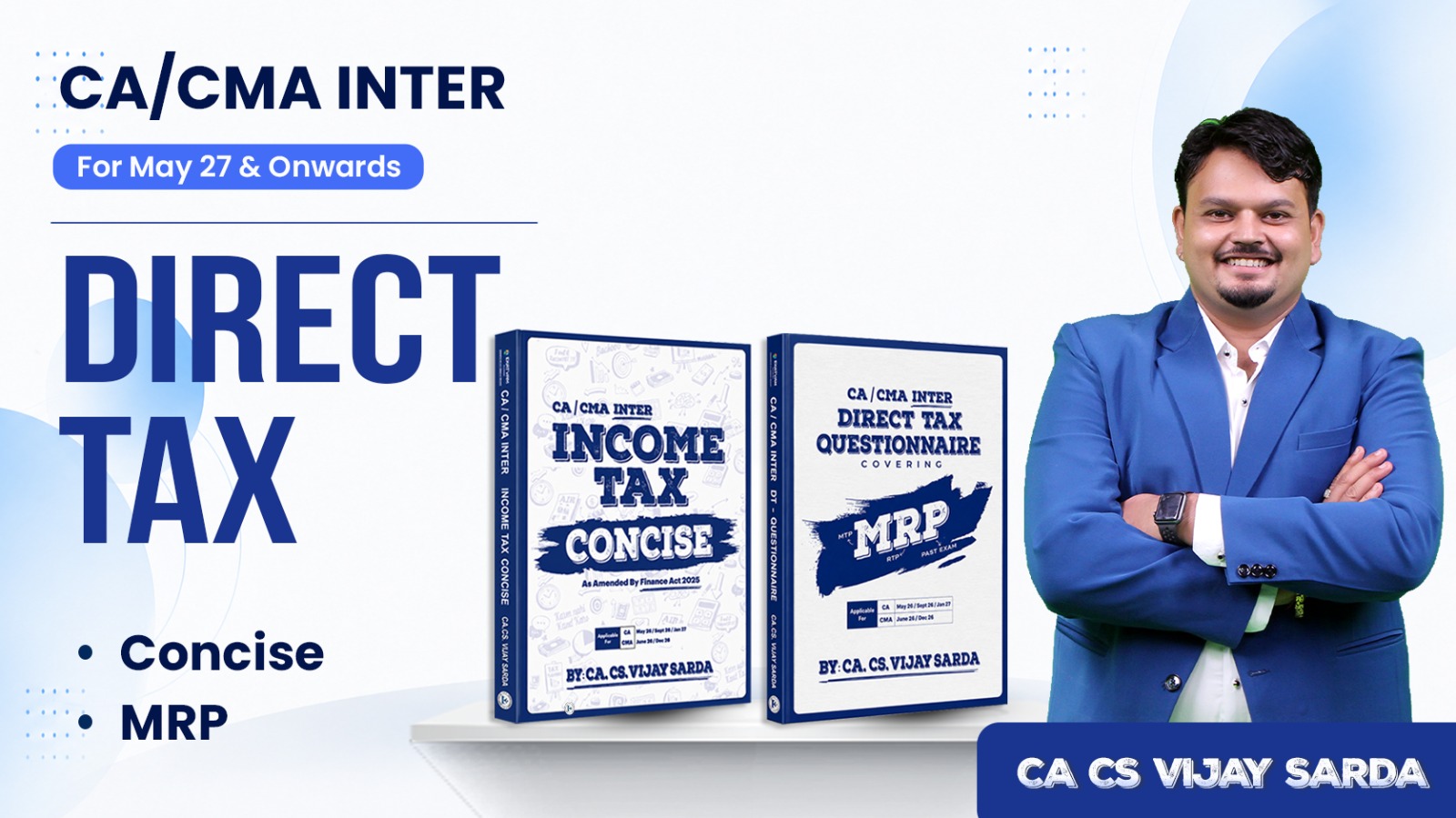 CA Inter DT Concise & MRP Questionnaire Combo Books By CA Vijay Sarda | Sept 26_Jan 27