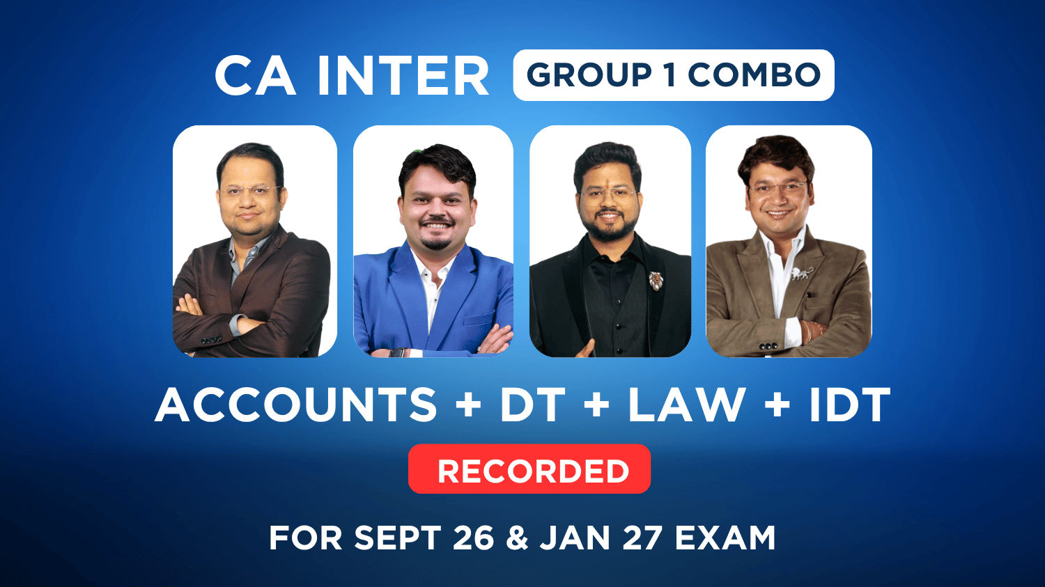 CA Inter Group 1 Regular Recorded Lectures | VS_ADZ_DK_YM | Sept.26_Jan.27