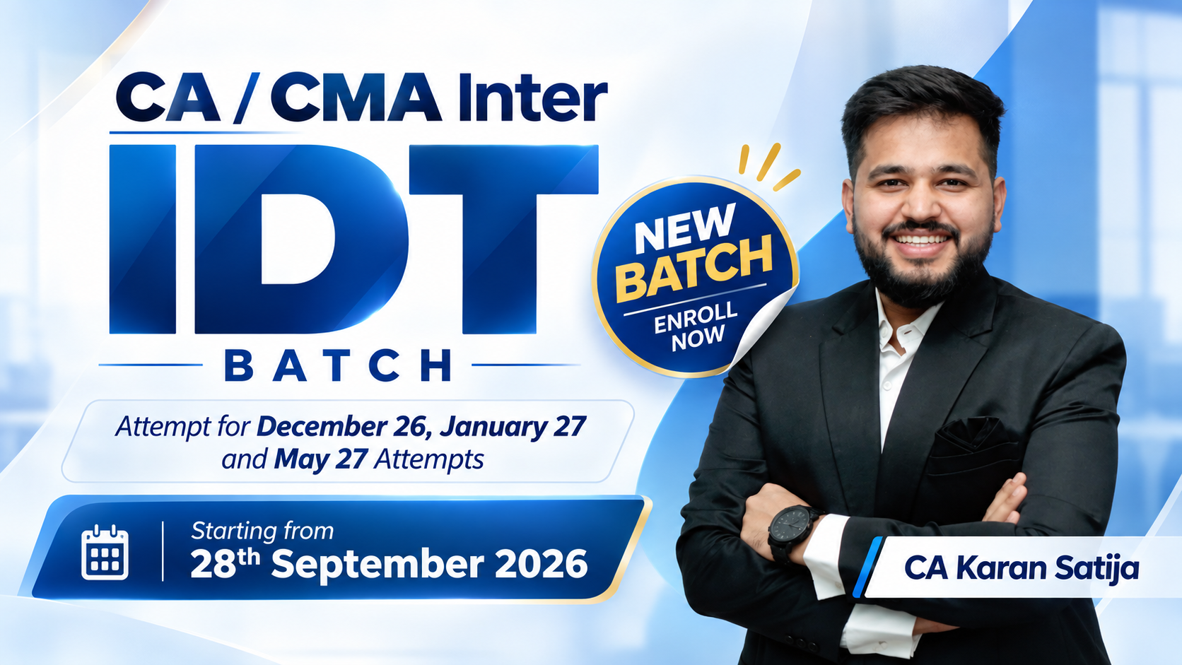 CA / CMA Inter Indirect Tax Batch Starting From 28 Sept. 2026
